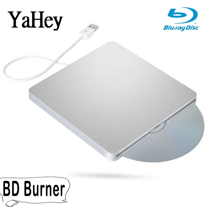 Внешний привод YAHEY USB 3,0 Bluray Burner BD-RE CD/DVD RW Writer Play 3D 4K Blu-Ray диск для ноутбуков ноутбуков windows