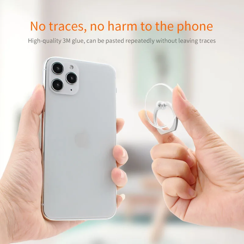 Finger Ring Mobile Phone Smartphone Stand Holder For iPhone X Samsung cell Smart  transparent Phone Ring holder Car Mount Stand