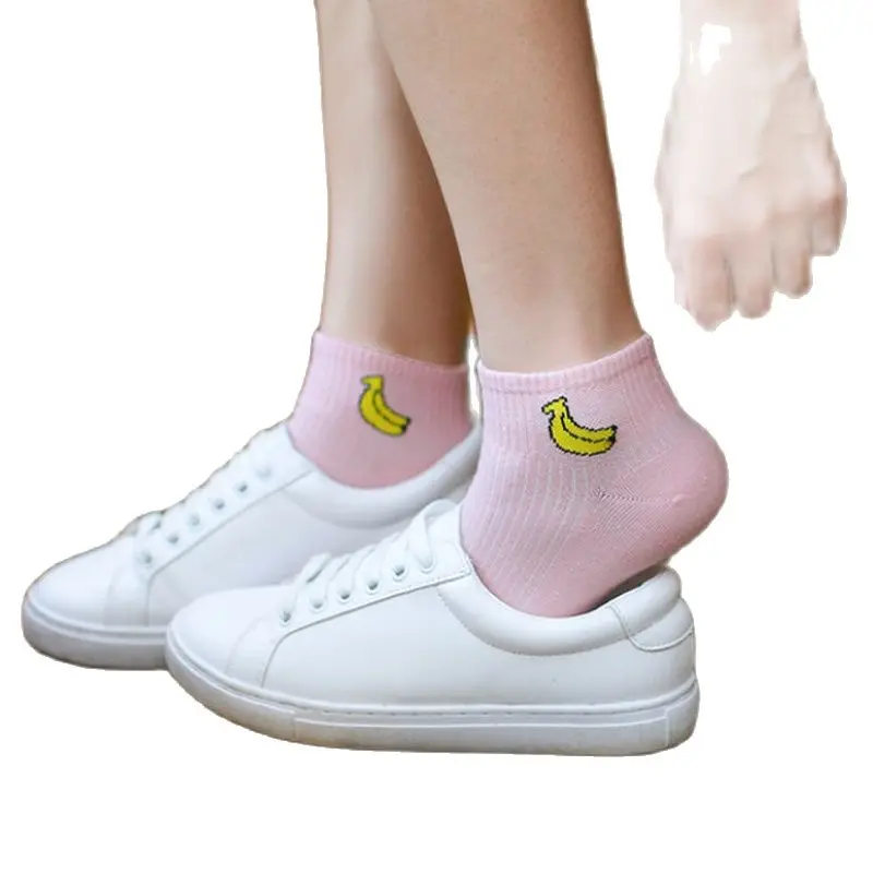 Женские осенние хлопковые высококачественные носки с принтом фруктов 1 пара