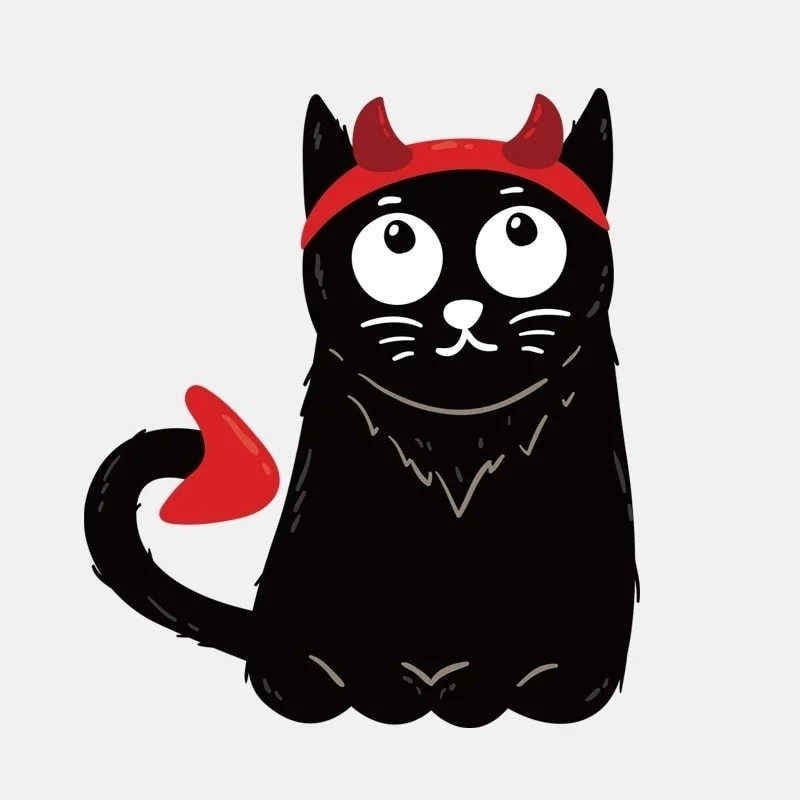 

13CM*15CM Devil Horn Black Cat PVC Window decoration Car Sticker 11-01096