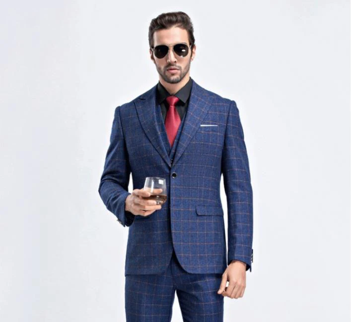 

(Jacket+Vest+Pants)2023 Spring Men's Business Slim Fit Suits Men High Quality Wedding Stripe Wool Suit Jacket Coat Size S-5XL