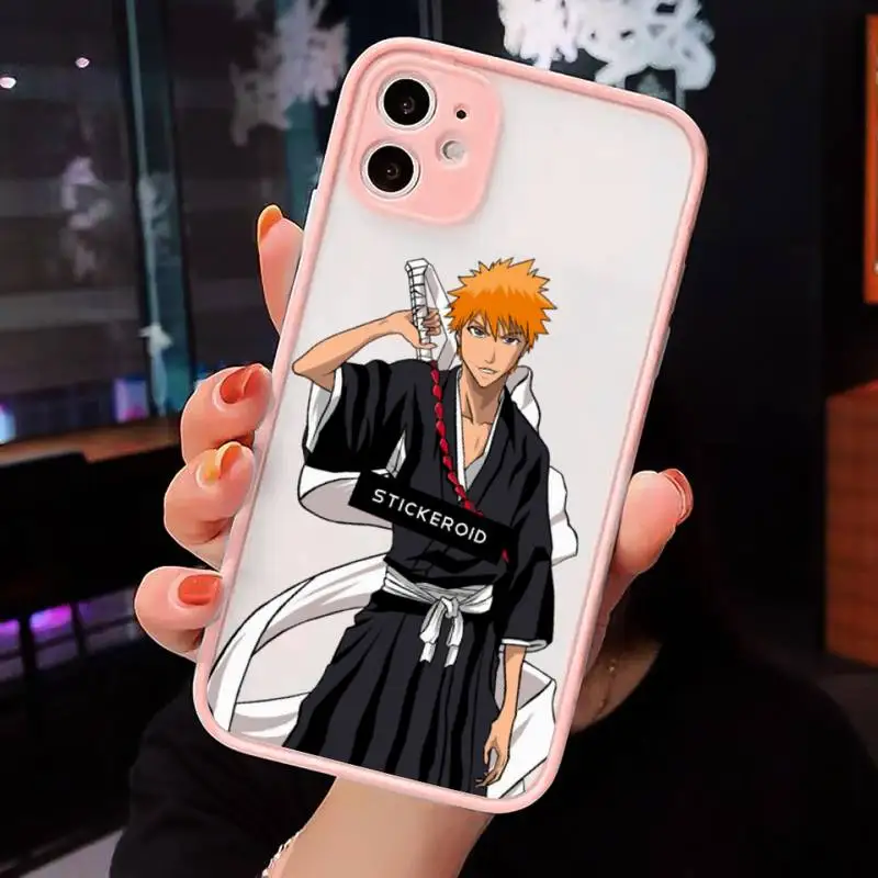 

Japanese Anime Bleach Phone Case Matte Transparent for iPhone 7 8 11 12 s mini pro X XS XR MAX Plus cover funda
