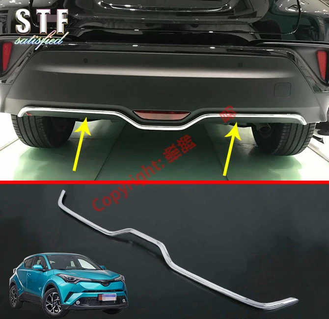 

ABS Chrome Rear Bumper Cover Trim Molding Garnish Styling Strips Stickers Accessories For Toyota C-HR CHR 2017 2018 2019