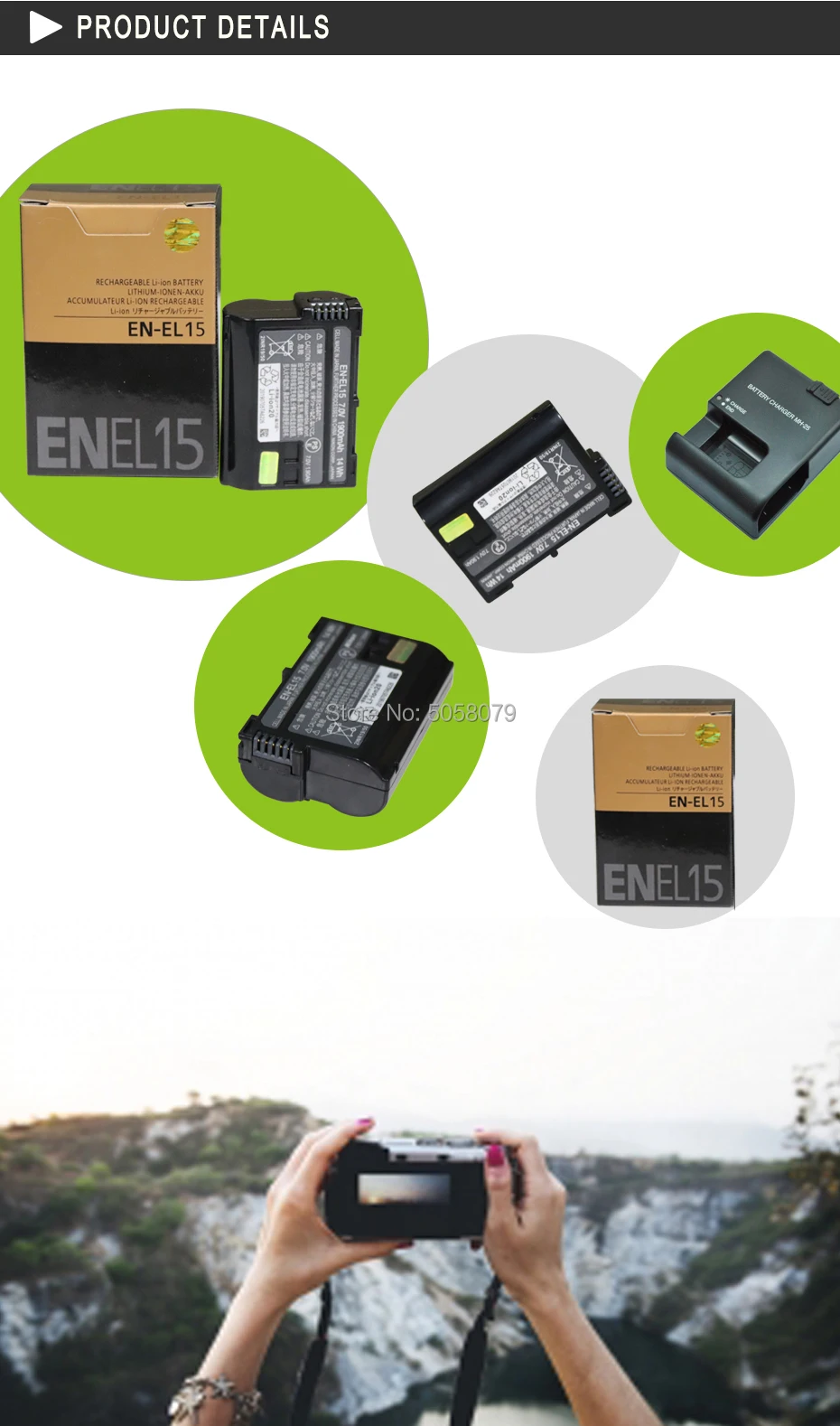 1 шт. EN-EL15 RU EL15 ENEL15 Камера батареи для Nikon D600 D610 D600E D800 D800E D810 D7000 7100 d75 с MH-25A зарядное устройство