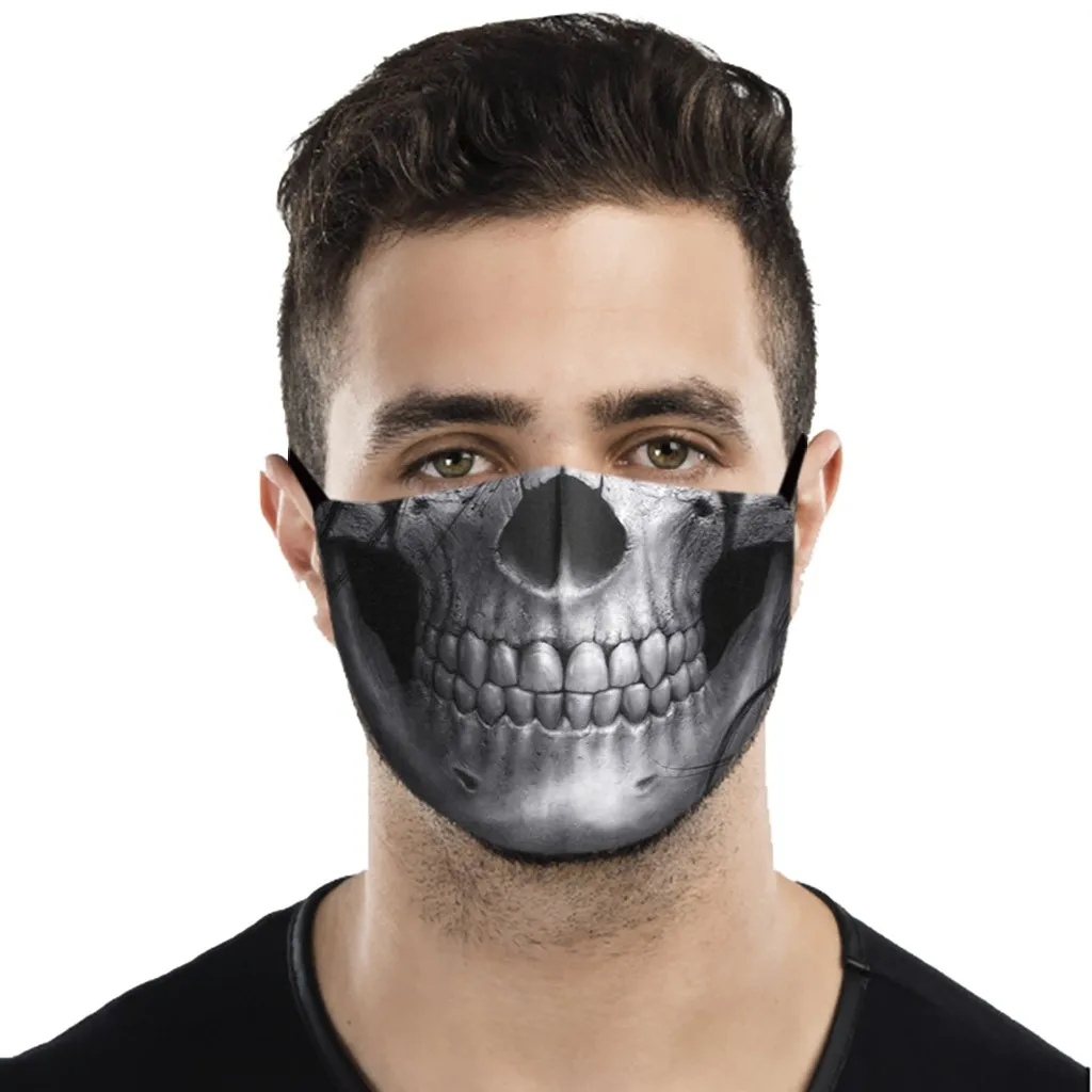 Маска для лица унисекс маски на Хэллоуин модные с 3d принтом готические