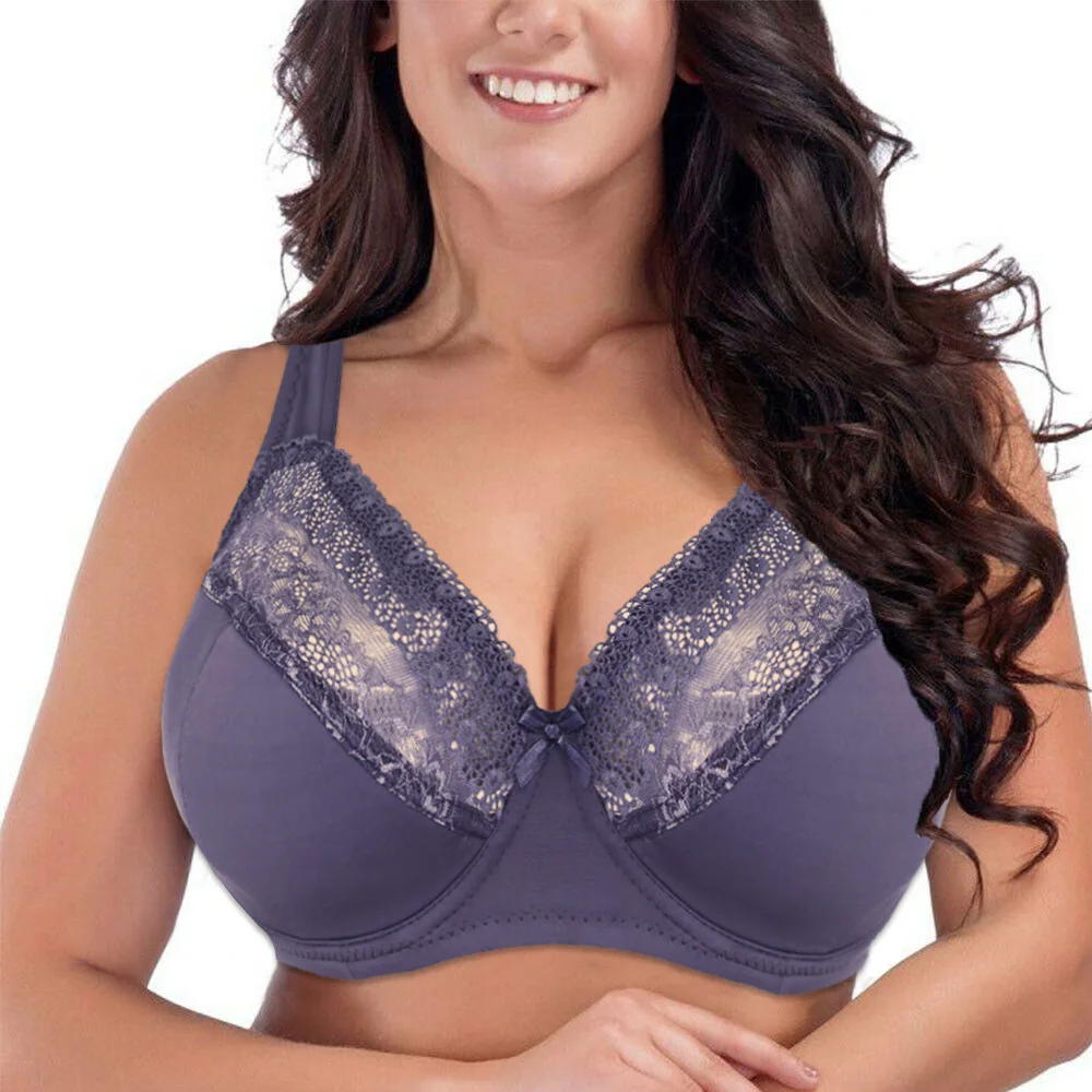 Lace Bras For Women Sexy Push Up Bra Bralette Comfort Underwired Full Figured Plus Size Lingerie 38-52 D DD E F G Cup