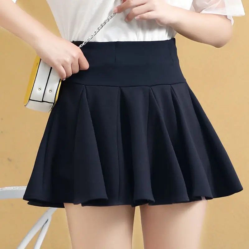 

2021 New Pleated Skirt Japanese Style Skirt Female High Waist Slimming Anti-glare College Style Mini Skirt Skirt