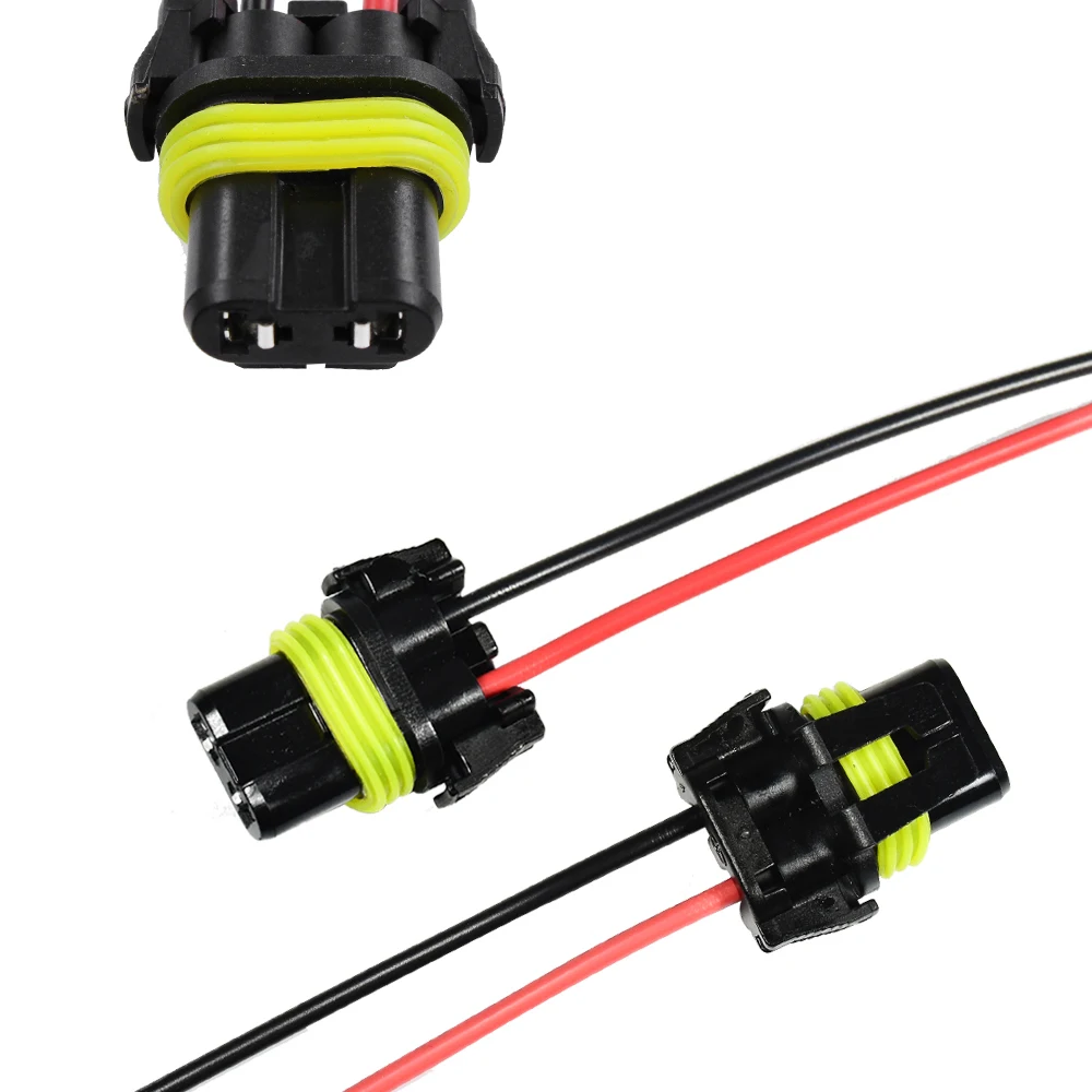 9006 rubber socket YUNPICAR 2 шт. 9006 HB4 керамические женские гнездовые адаптеры жгут проводов для противотуманные фары - Цвет: 9006 rubber socket