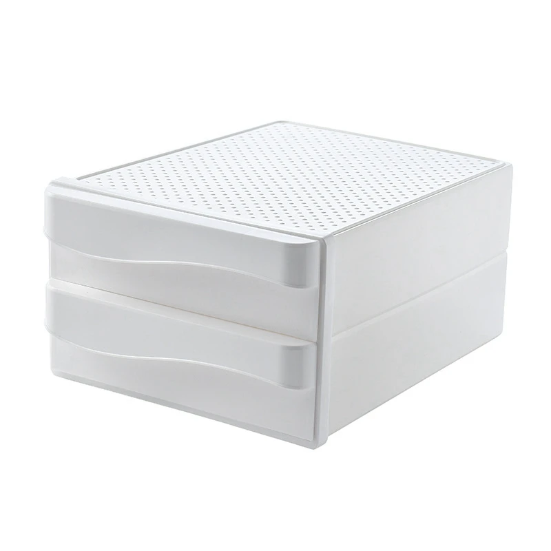 A4 Paper Documents Cards Office Desktop Storage Box Drawer Type Mobile Phones Pens 2-Layer Home School Plastic Shelf |