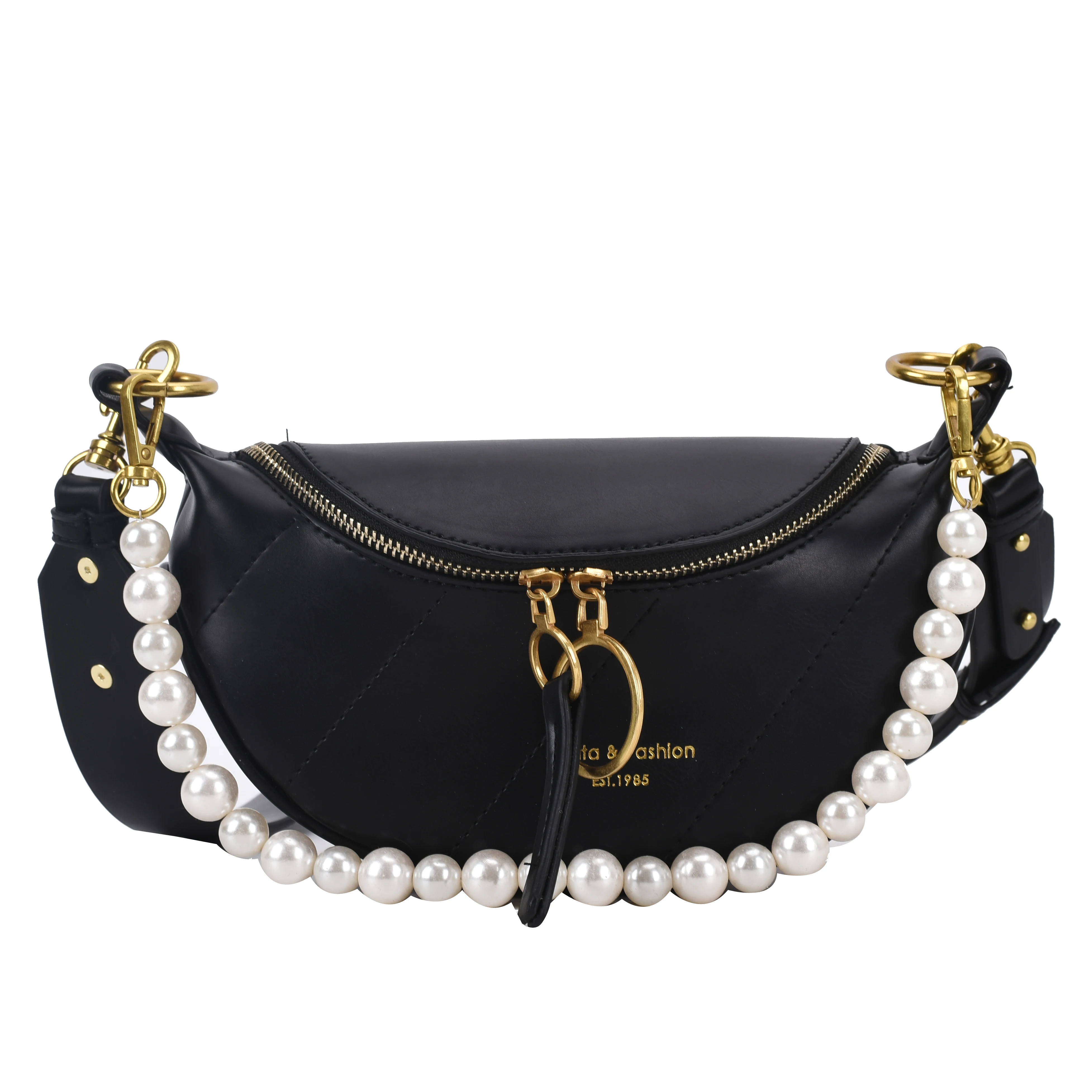 

Women Chest Bags Casual Leather Satchel Female Luxury Shoulder Bag With Pearl Chain Wide Strap Crossbody Bags For Women Totes
