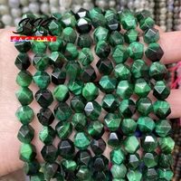 natural faceted green tiger eye stone beads loose spacer beads 6 8 10mm pick size for jewelry making diy earrings bracelets 15