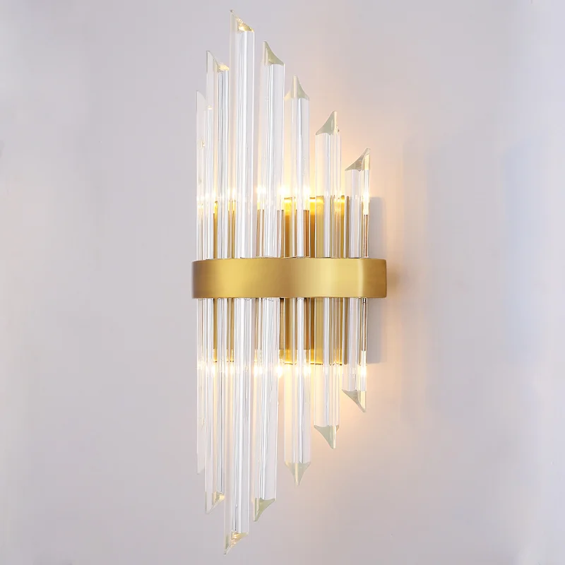 Роскошный Дизайн Хрустальный бра Золотая аппликация murale светильник AC110V 220V блеск