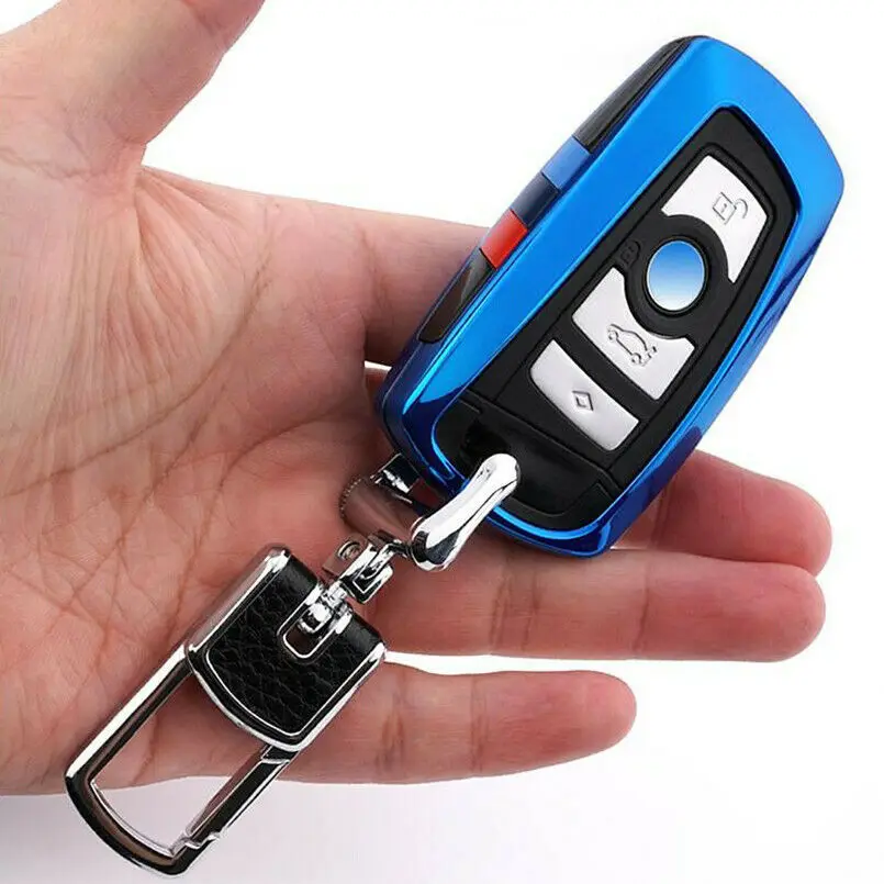 

M-Style Car Remote Smart Key Case Fob Cover Bag Holder With Keychain For BMW