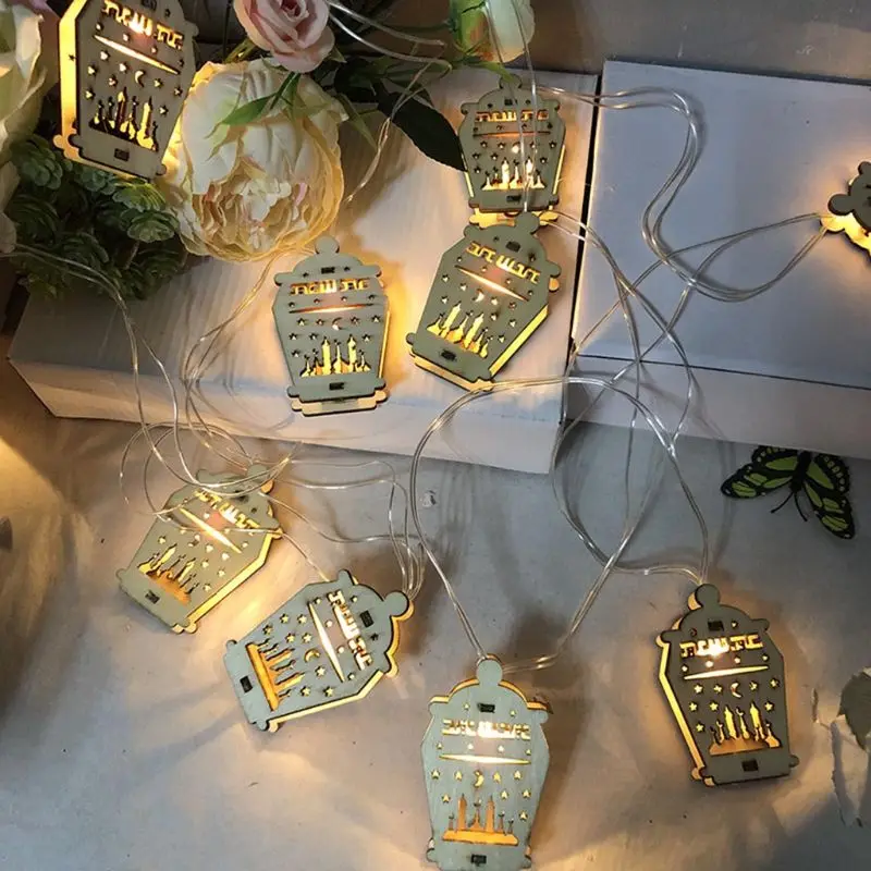

Festival Eid Mubarak Element Handmade Wire 10 LED Light String Eid Ramadan Decor