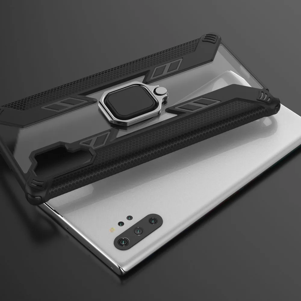 Защитный чехол с кольцом и подставкой для samsung Galaxy Note10 Pro S10 Plus Lite A50 A30 A7 A9 A10 A40S M30 M20