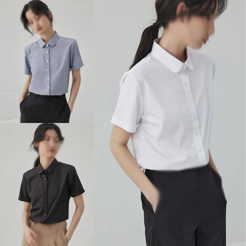 Женская летняя рубашка с коротким рукавом повседневный официальный костюм для