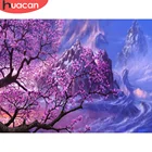 Алмазная 5d картина HUACAN сделай сам, мозаика с изображением гор, цветков вишни, вышивка, цветочный ландшафт, домашний декор