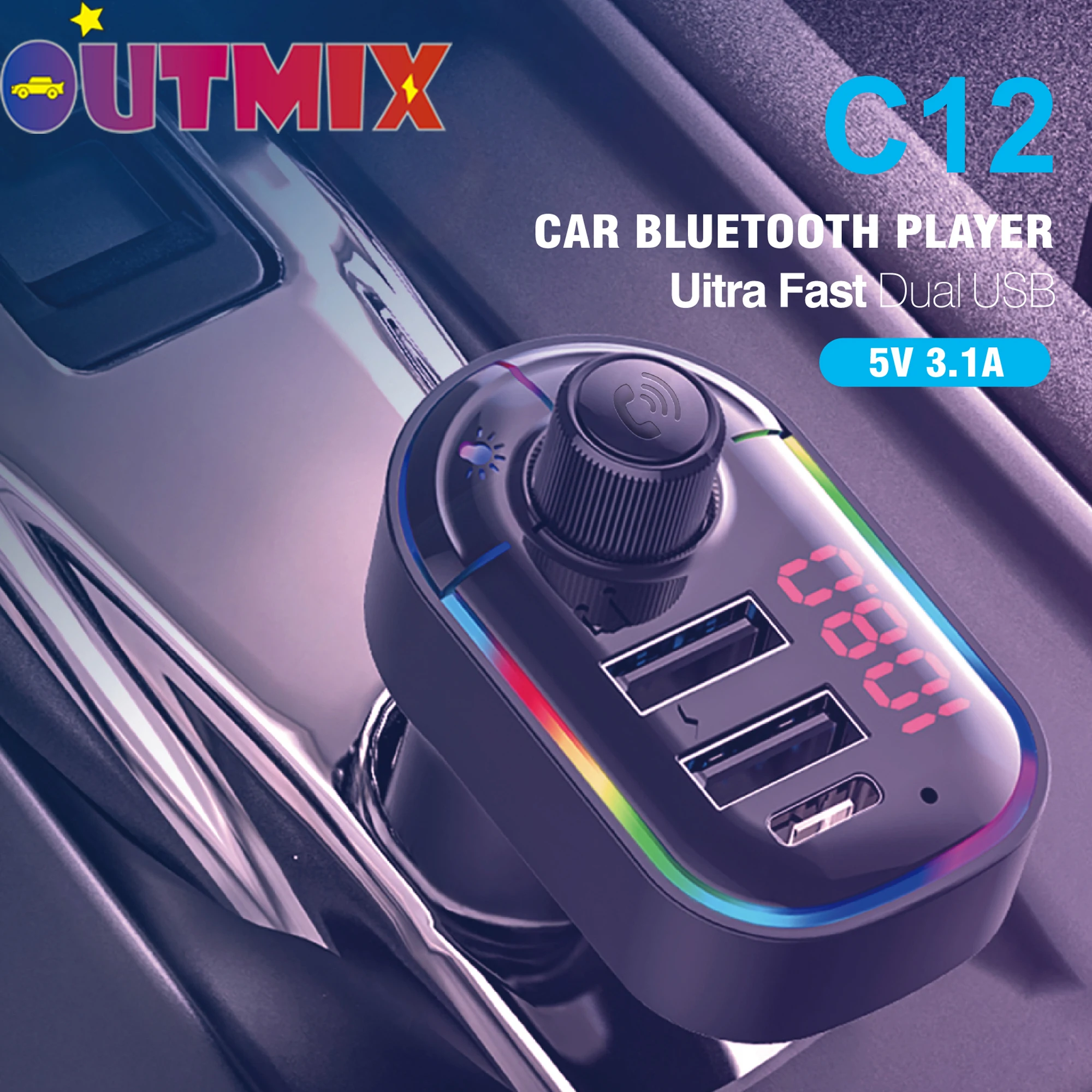 FM передатчик Hilfs модулятор Bluetooth автомобильный комплект громкой связи аудио mp3