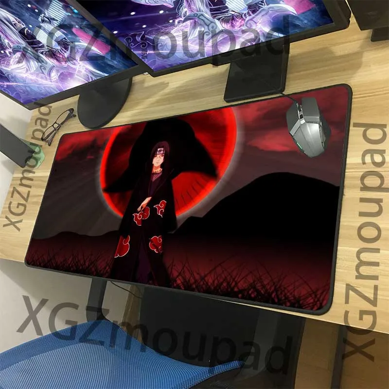 

XGZ Anime Mouse Pad Black Seams Anime Mingyue Uchiha Itachi Computer Desk Mat Rubber Anti-skid Custom Coaster Mouse Pad