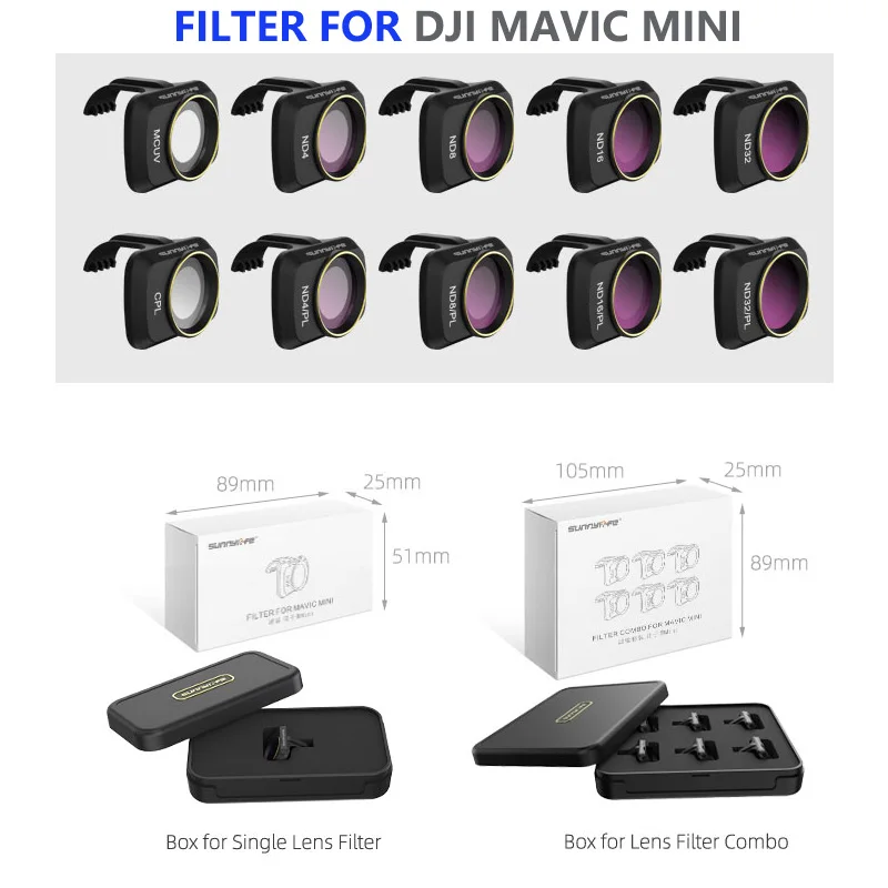 Фильтр для объектива камеры DJI Mavic Mini 2 MCUV ND4 ND8 ND16 ND32 CPL ND/PL|Фотофильтры объективов| |