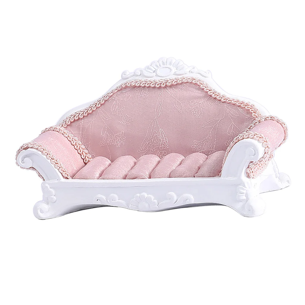 Розовое Кружевное кольцо в форме дивана сережки гвоздики украшения витрина для