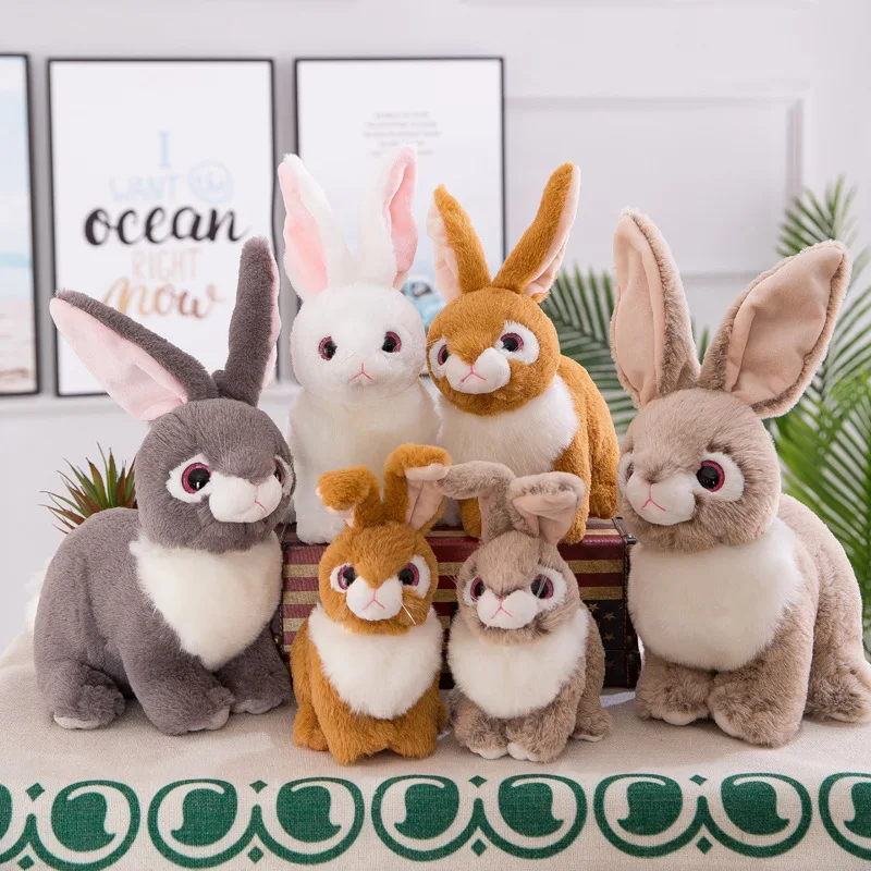 

2021 25/32/40cm Rabbit Plush Toys Animals Simulation Rabbit Dolls Kawaii Cute Soft Children Kids Cartoon Toys Birthday Gifts