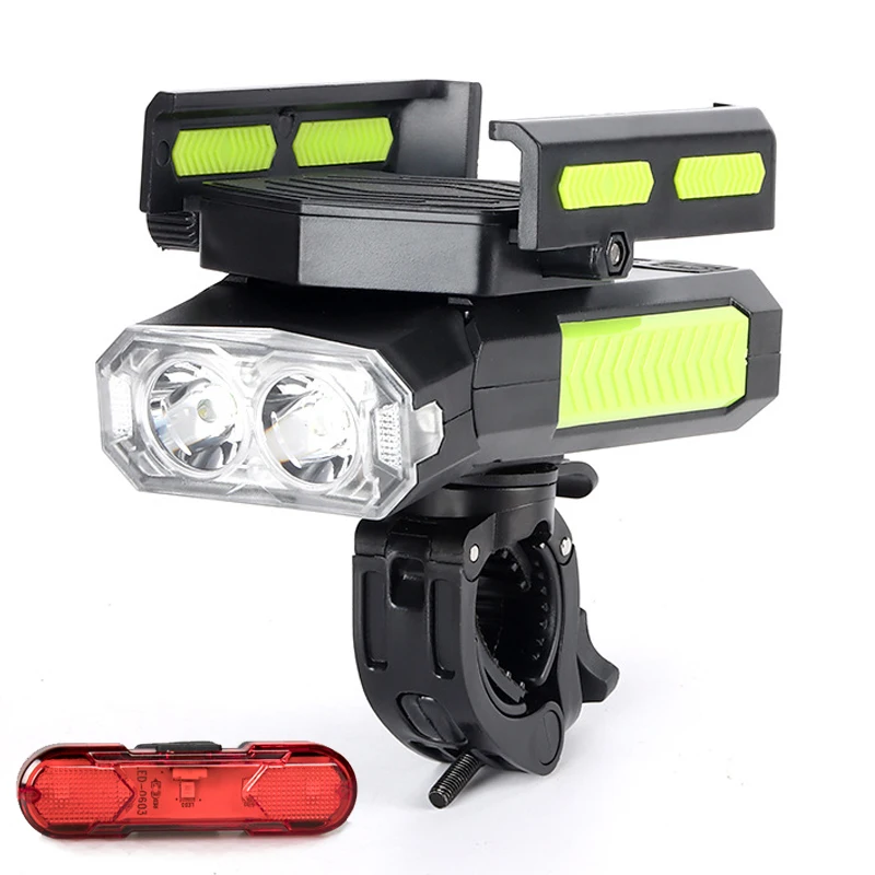 

Flashlight For Bicycle Light Set Headlight Rechargeable Lamp Power Bank Led Bike Phone Holder Cycling Light Lanterns On Bicycle