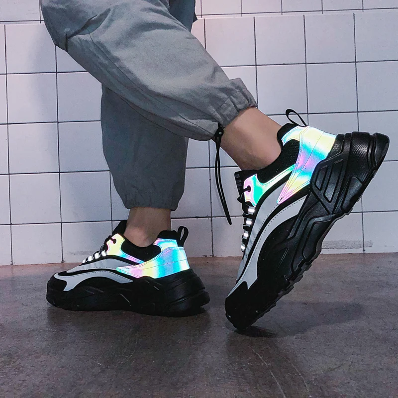 Весенняя обувь для мужчин папы женские кроссовки на платформе мужские массивной