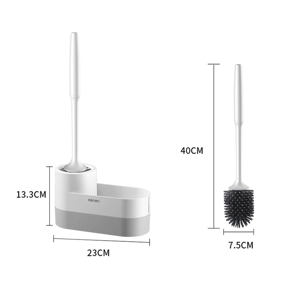 

Multifunctional Toilet Brush With Holder Storage Box Sticker TPR Soft Wall-Mounted Set Cleaning Tool Bathroom Accessories