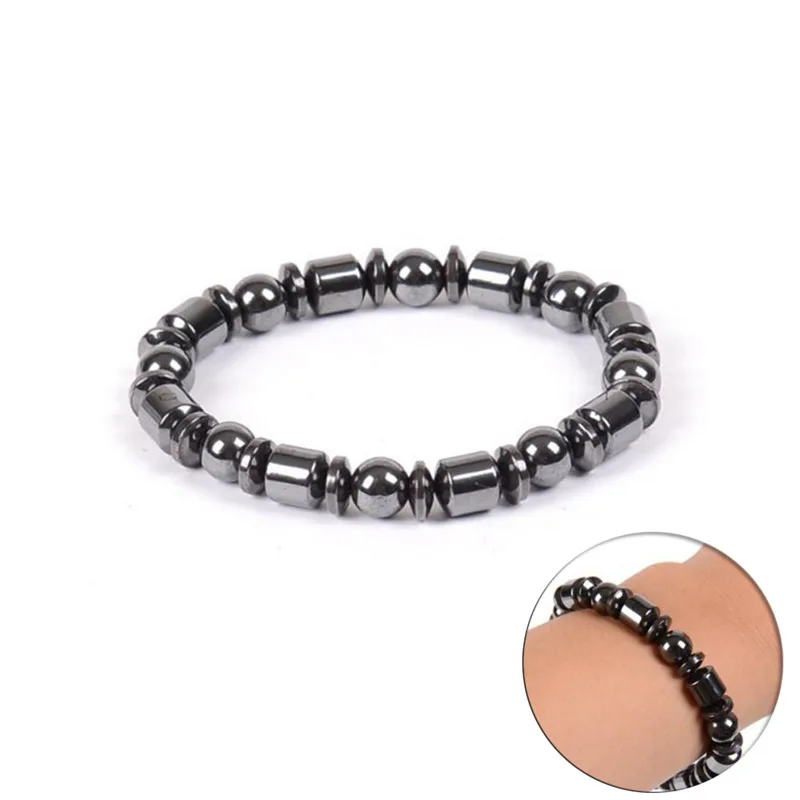 

1PC Adjustable Slimming Biomagnetism Magnetic Bracelet Magnetic Health Care Slimming Product Magnetic Round Black Stone