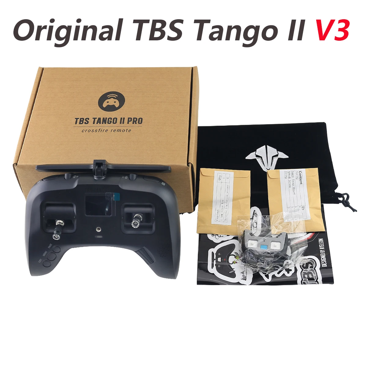 TeamBlackSheep-Radio controlador TBS TANGO 2 V3, transmisor integrado TBS Crossfire, Sensor HAll de tama&ntilde;o completo, Gimbals, disponible-1