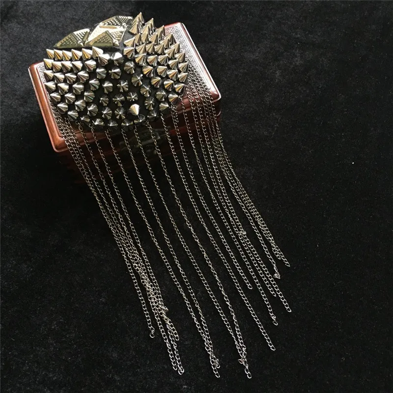 T Z price for 2 pcs Ручная работа A99 epaulette ювелирные изделия кисточкой большое плечо брошь погоны/погоны Шипы/escapulario Блейзер аксессуары/булавка - Цвет: T Z price for 2 pcs
