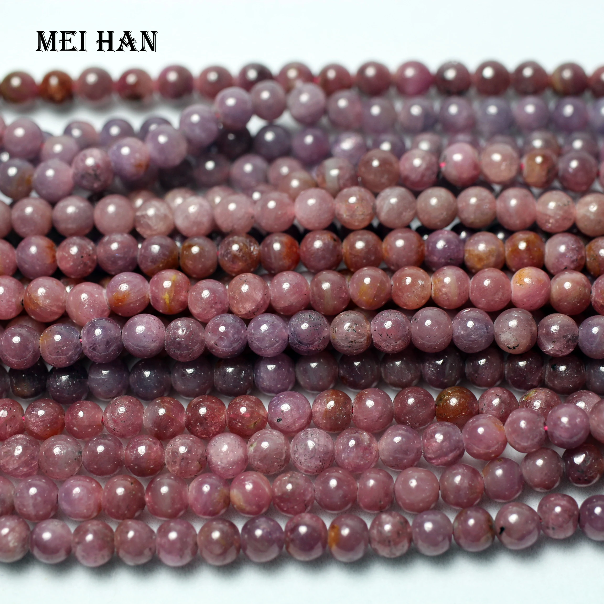 Meihan(1 прядь/Набор/23 г) Натуральный 5-5,5 мм и 5,5-6 мм рубин из бирмы Гладкие Круглые бусины для ювелирных браслетов сделай сам
