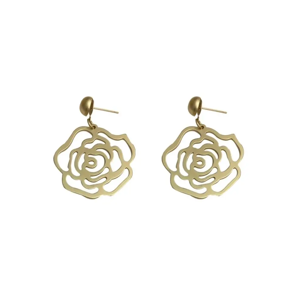 

Camellia retro matte design INS trend earrings new 2021 accessories eardrop