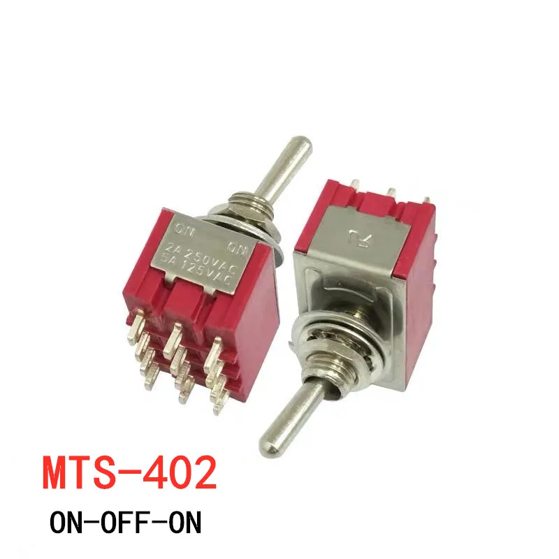MTS-402 Red AC 250V 2A 125V 5A 12Pins 2Position 4PDT ON/ON Switch Mayitr Electrical Supplies Durable Mini MTS402 Toggle | Обустройство