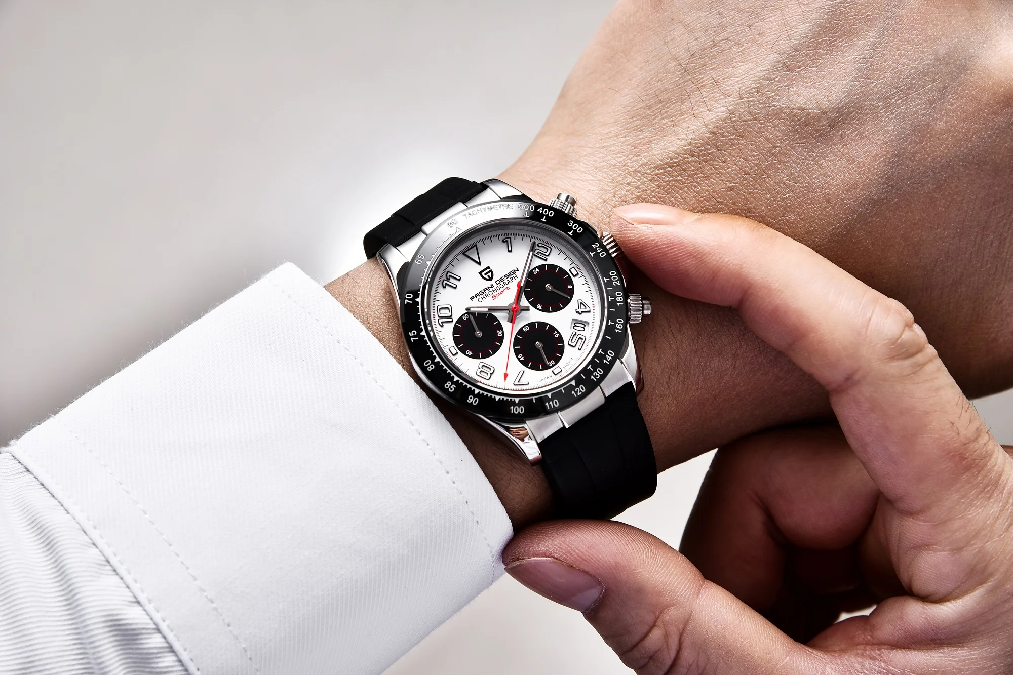PAGANI DESIGN PD 1687 Men`s Watch Automatic Date Ceramics Bezel Quartz Watches Men Seiko-VK63 Sapphire Chronograph Clock 10ATM | Наручные