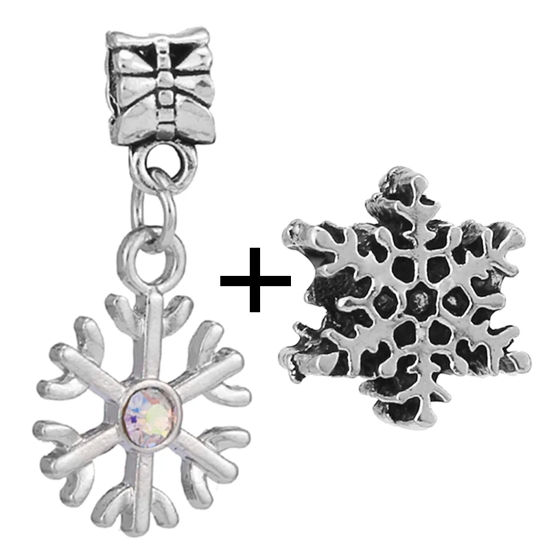 Новинка 2021 модные подвески в виде снежинок бусины-шармы подходят для