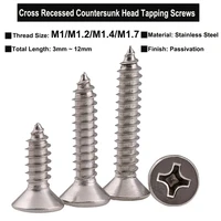 100pcs m1 m1 2 m1 4 m1 7 sus304 stainless steel cross recessed 90%c2%b0 countersunk head tiny tapping screws wood screw gb846