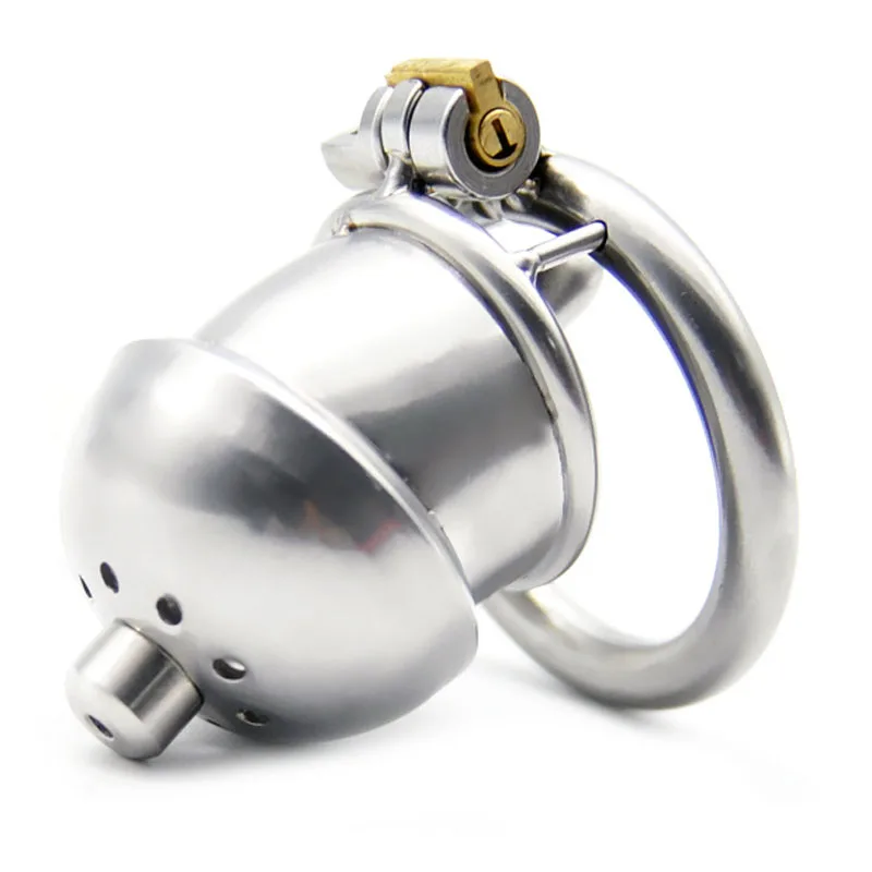 Male/Gay Chastity Belt Device Cock Cage Real Stainless steel Urethral Catheter Short Lock Penis Cbt Sex Toy Drop shipping | Красота и