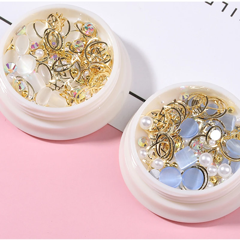 Сверкающий опал для ногтей 3D набор стразов дизайна хрустальные стразы и амулеты