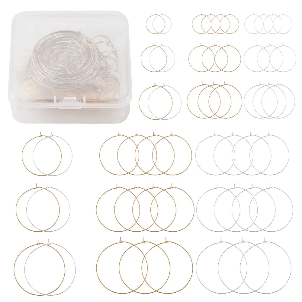 

120pcs/box 304 Stainless Steel Wine Glass Charms Rings, Hoop Earring Findings, DIY Material for Basketball Wives Hoop Earrings