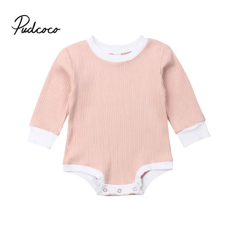 Комбинезон для новорожденных девочек трикотажный розовый комбинезон с длинным