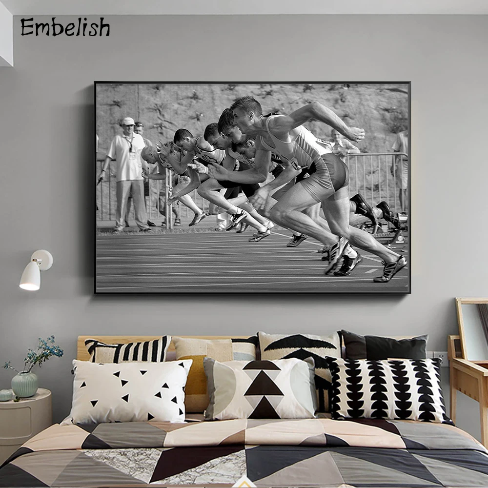 

1 Pieces Large Size Running Race Sports Wall Art Postures For Living Room Modern Home Decor Posters HD Canvas Paintings