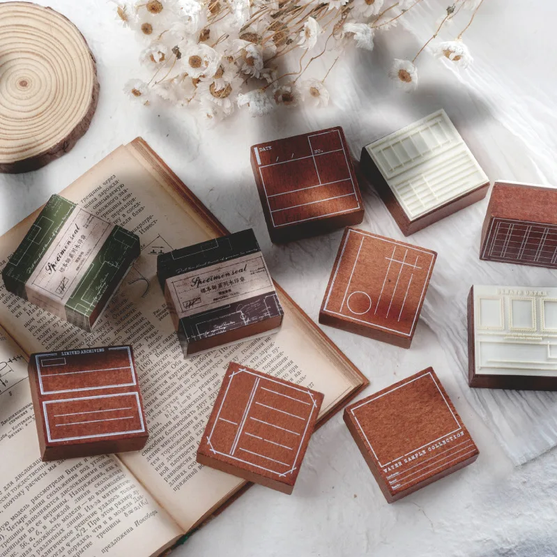 Винтажный деревянный еженедельник планировщик список штампов сделай сам