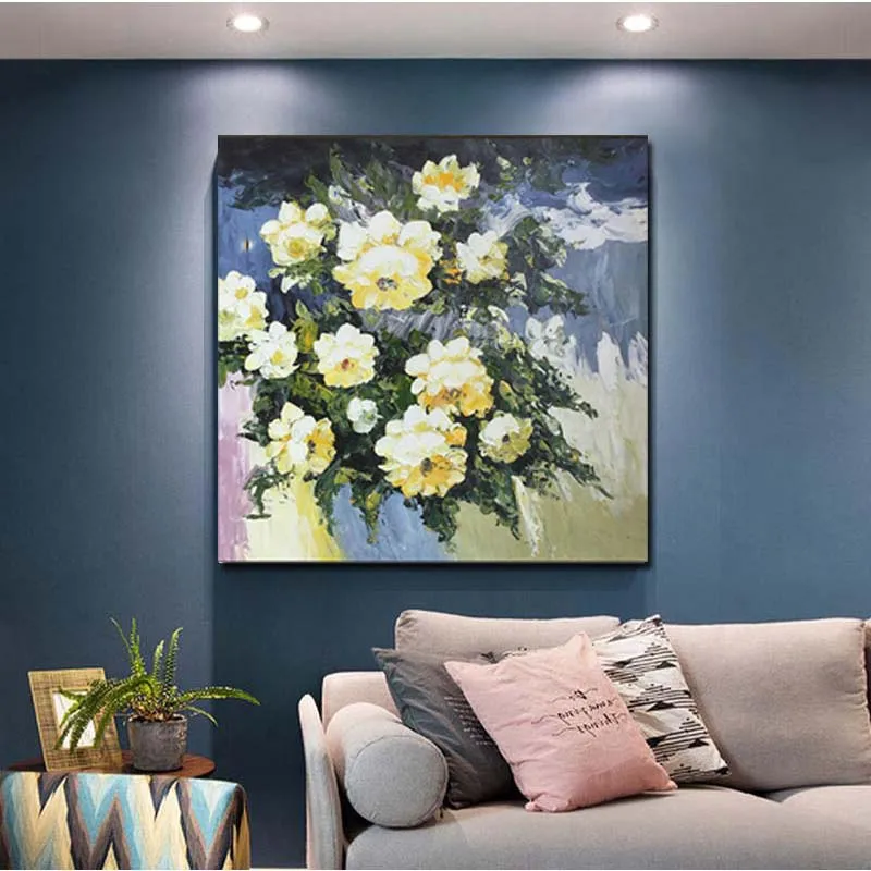 Ручная роспись абстрактный цветок холст Imapsto картины маслом Настенная картина