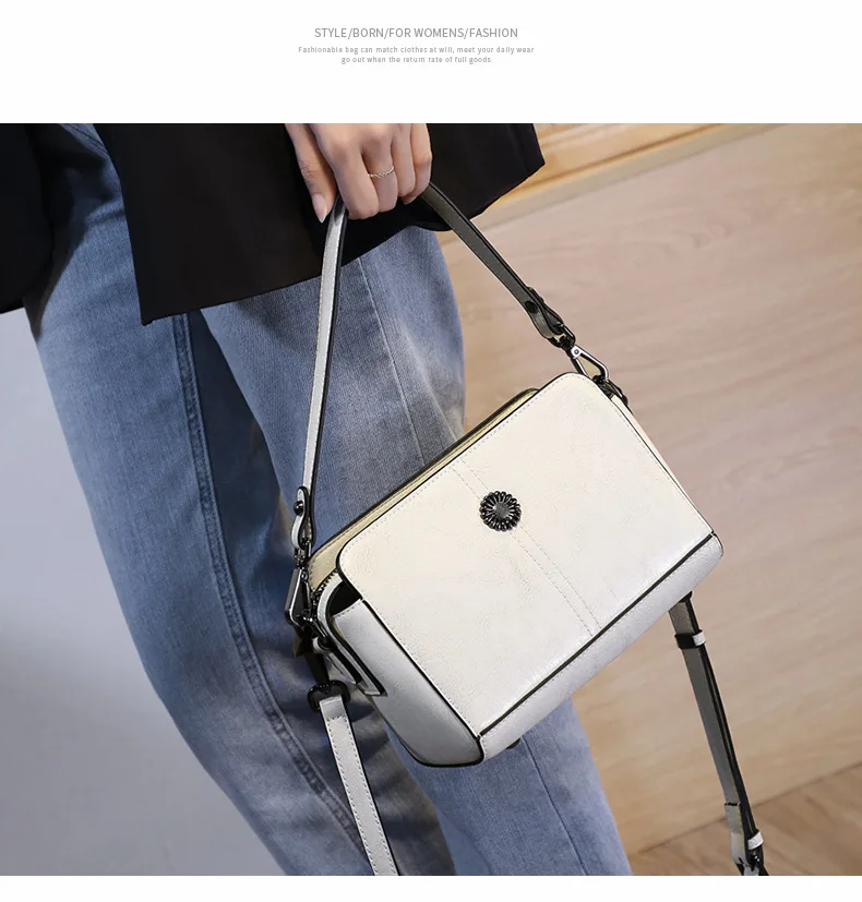 

Women's bags 2021 new leather handbag shoulder bag trendy fashion messenger bag female ins single shoulder small square bag