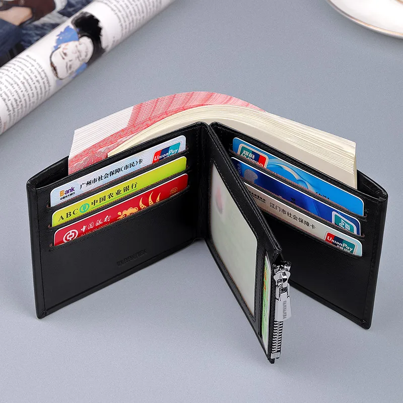 Vannanba Men's Slim Wallet Genuine Leather Mini Purse Casual Design Bifold Wallet Brand Short Slim Wallet V191431