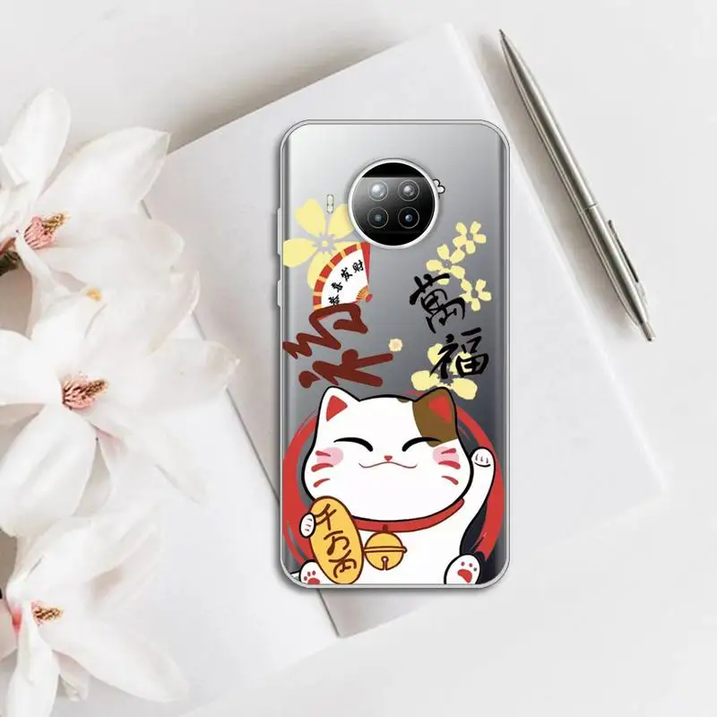 

Koi Fish Cherry Lucky Cat Phone Case Transparent for Xiaomi mi note 10 8 9 t HUAWEI p30 40 11 Samsung S 8 9 10 20 pro lite
