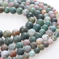 natural beads matte indian agate frosted indian agate round loose beads 4 6 8 10 12mm for bracelets necklace jewelry making
