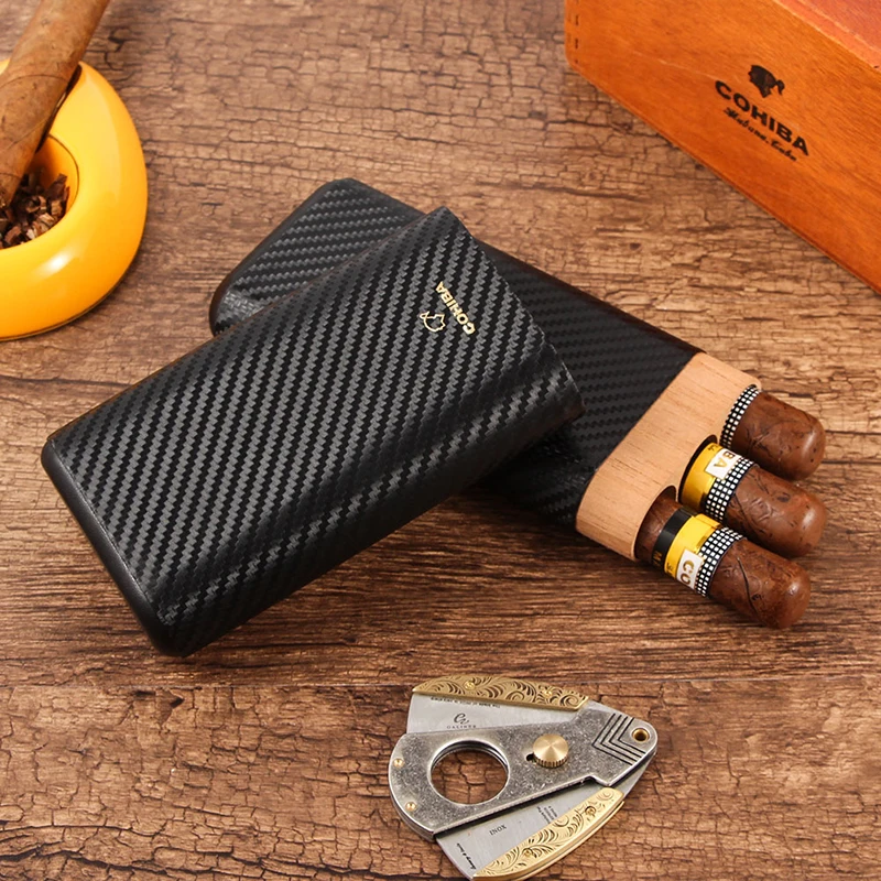 COHIBA Humidor Cigar Case 3 чехол для сигар коробка путешествий портативные аксессуары